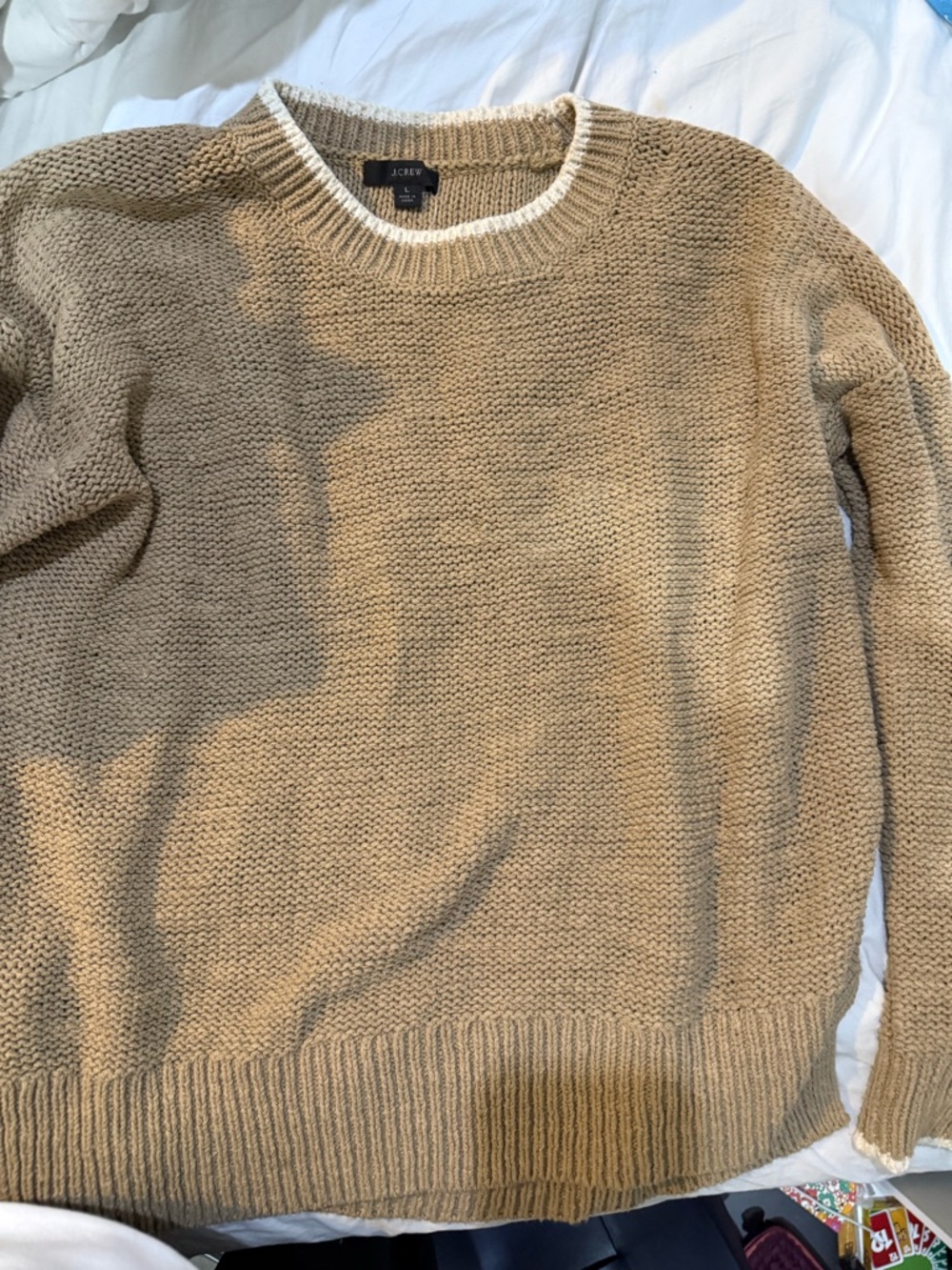 J. Crew woman's Tan Crewneck Cotton Sweater